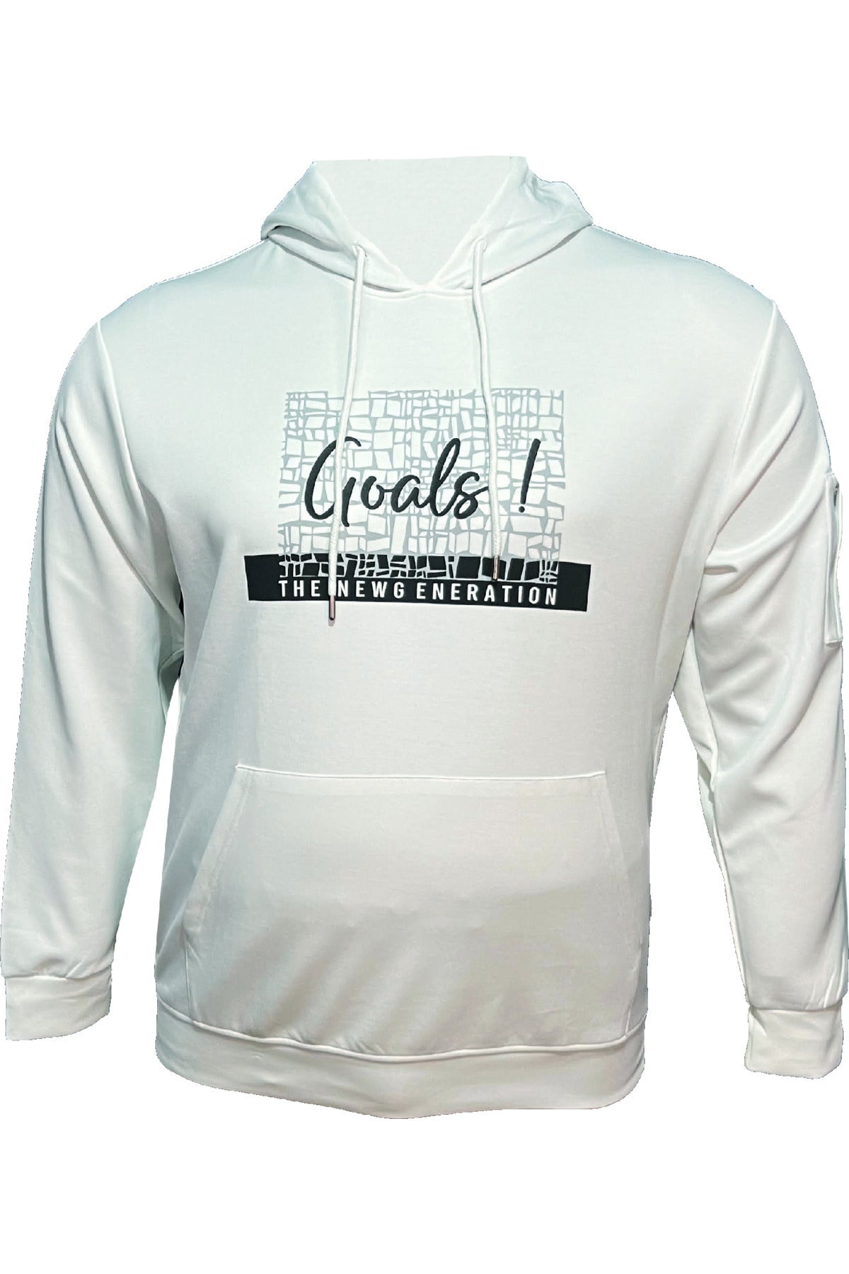 Büyük Beden Kapşonlu Baskılı Sweatshirt