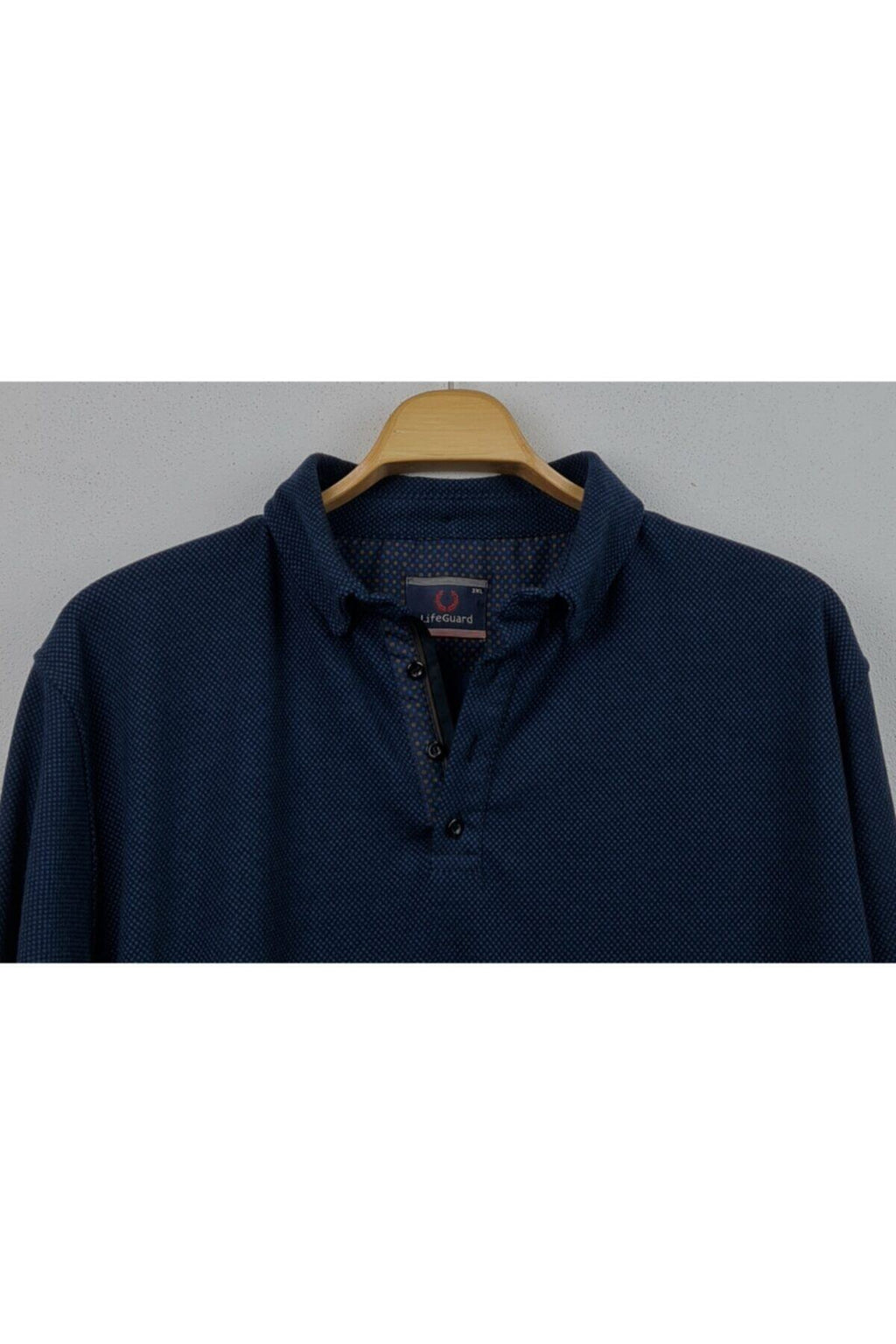 Büyük Beden Kışlık Polo Yaka Sweatshirt Lacivert