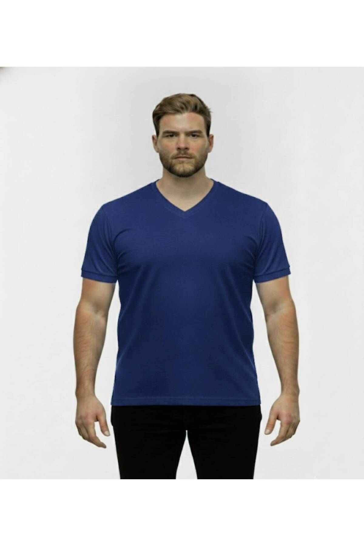 Büyük Beden V Yaka Tshirt