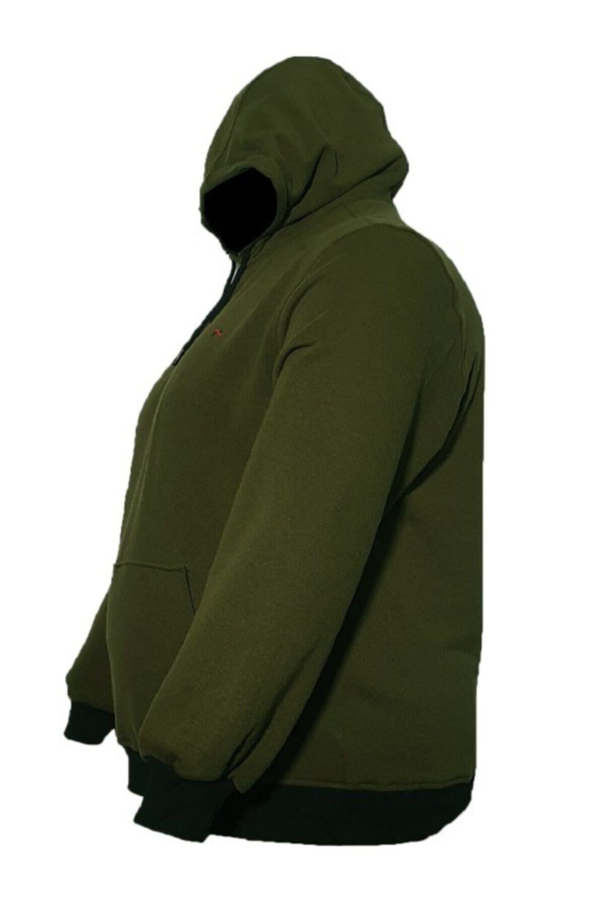 Büyük Beden Kapşonlu Kışlık Sweatshirt