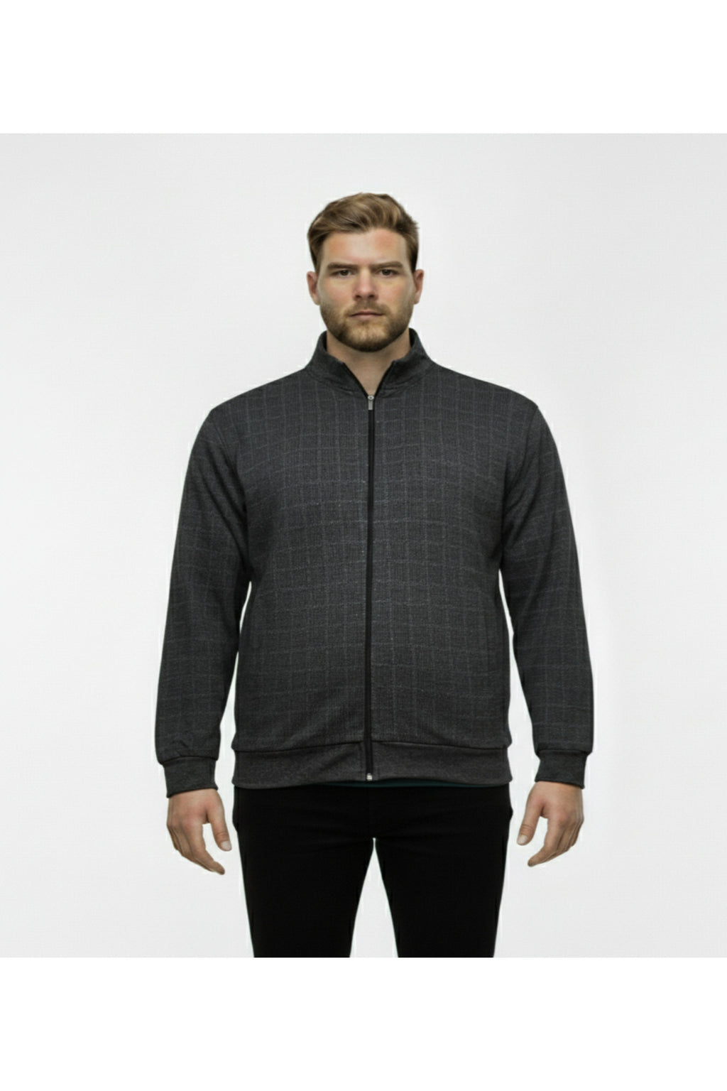 Büyük Beden Fermuarlı Uzun Kollu Sweatshirt
