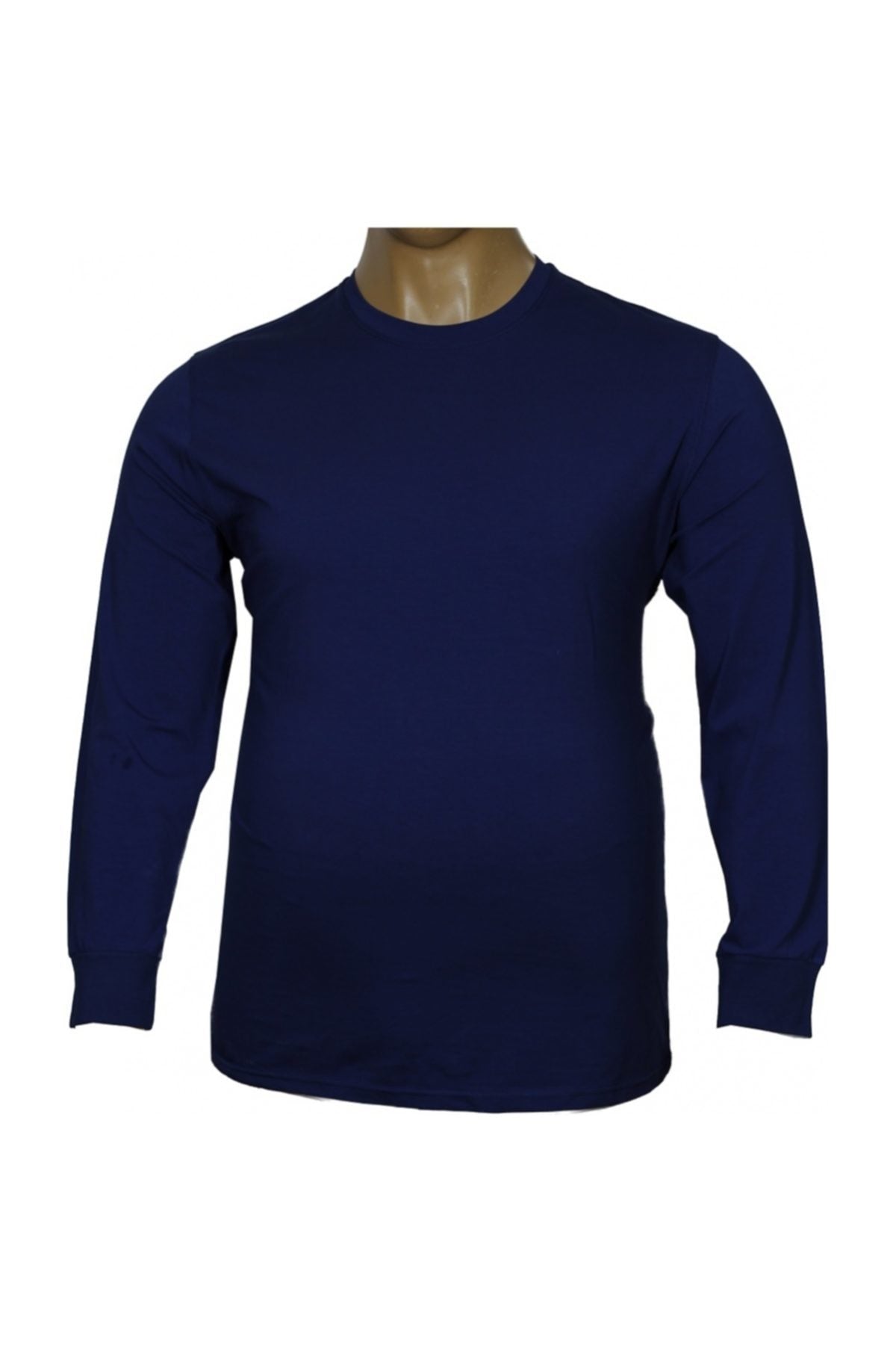 Büyük Beden Likralı Bisiklet Yaka Sweatshirt