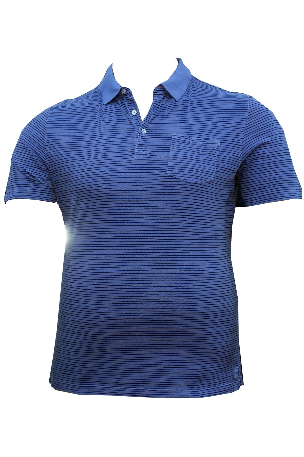 Büyük Beden Polo Yaka Çizgili T-shirt