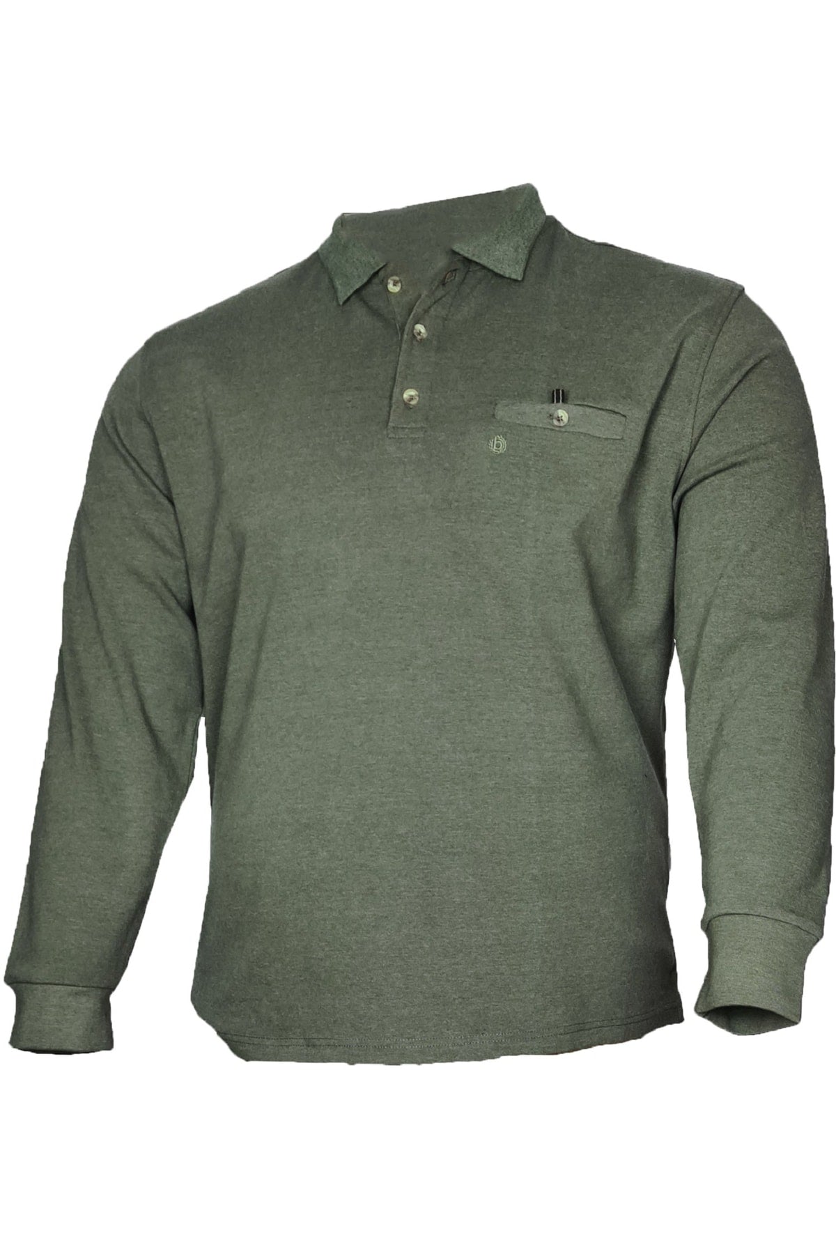 Büyük Beden Kışlık Polo Yaka Sweatshirt