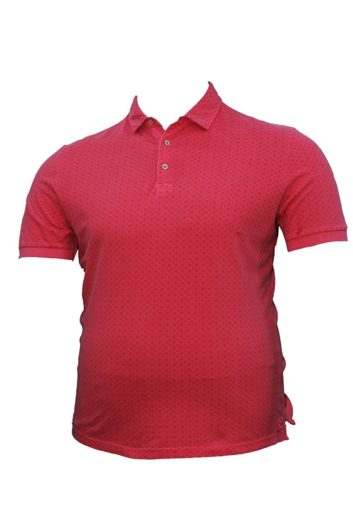 Erkek Kiremit Büyük Beden Polo Yaka Tshirt