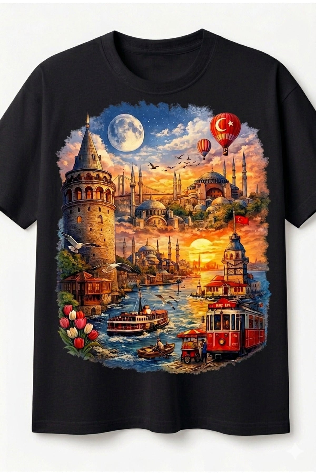 Büyük Beden Dijital Baskılı T-shirt