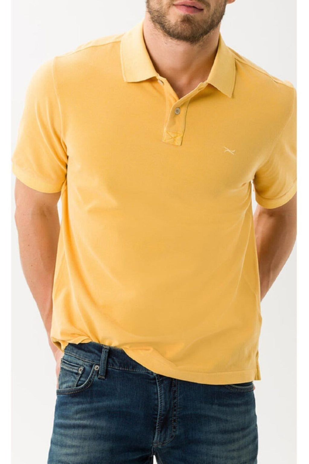 Erkek Sarı Büyük Beden Polo Yaka T-shirt