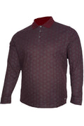 Erkek Bordo Büyük Beden Polo Yaka Mevsimlik Sweatshirt