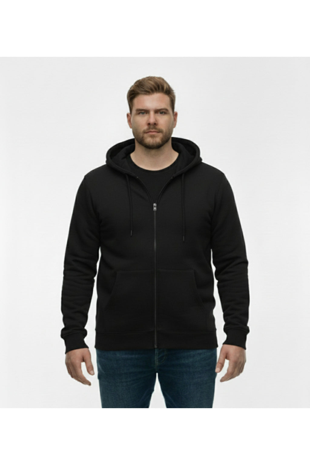 Büyük Beden Kapşonlu Fermuarlı Kışlık Sweatshirt