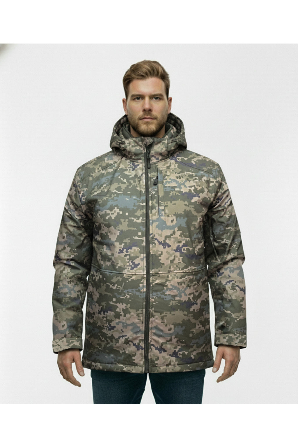 Büyük Beden Softshell Su Geçirmez Kapuşonlu Erkek Kaban 3XL-8L