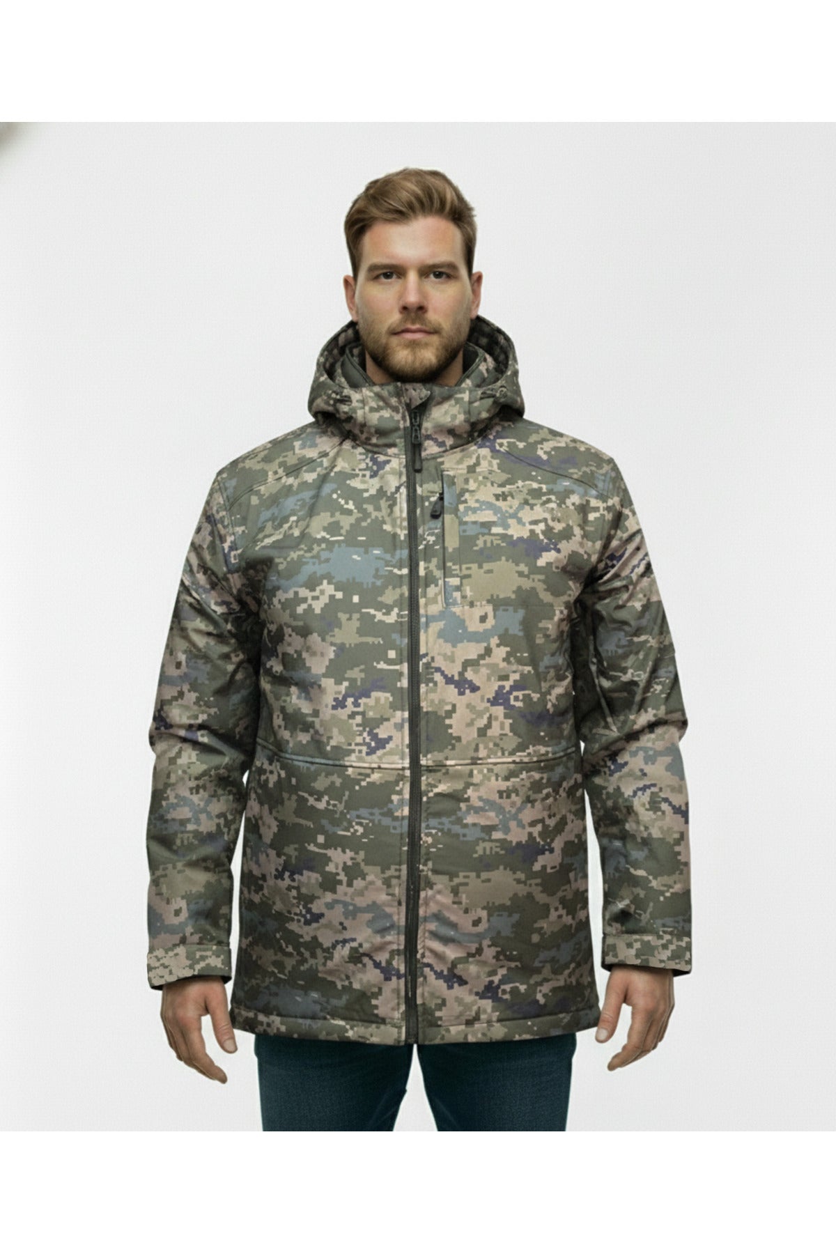 Büyük Beden Softshell Su Geçirmez Kapuşonlu Erkek Kaban 3XL-8L