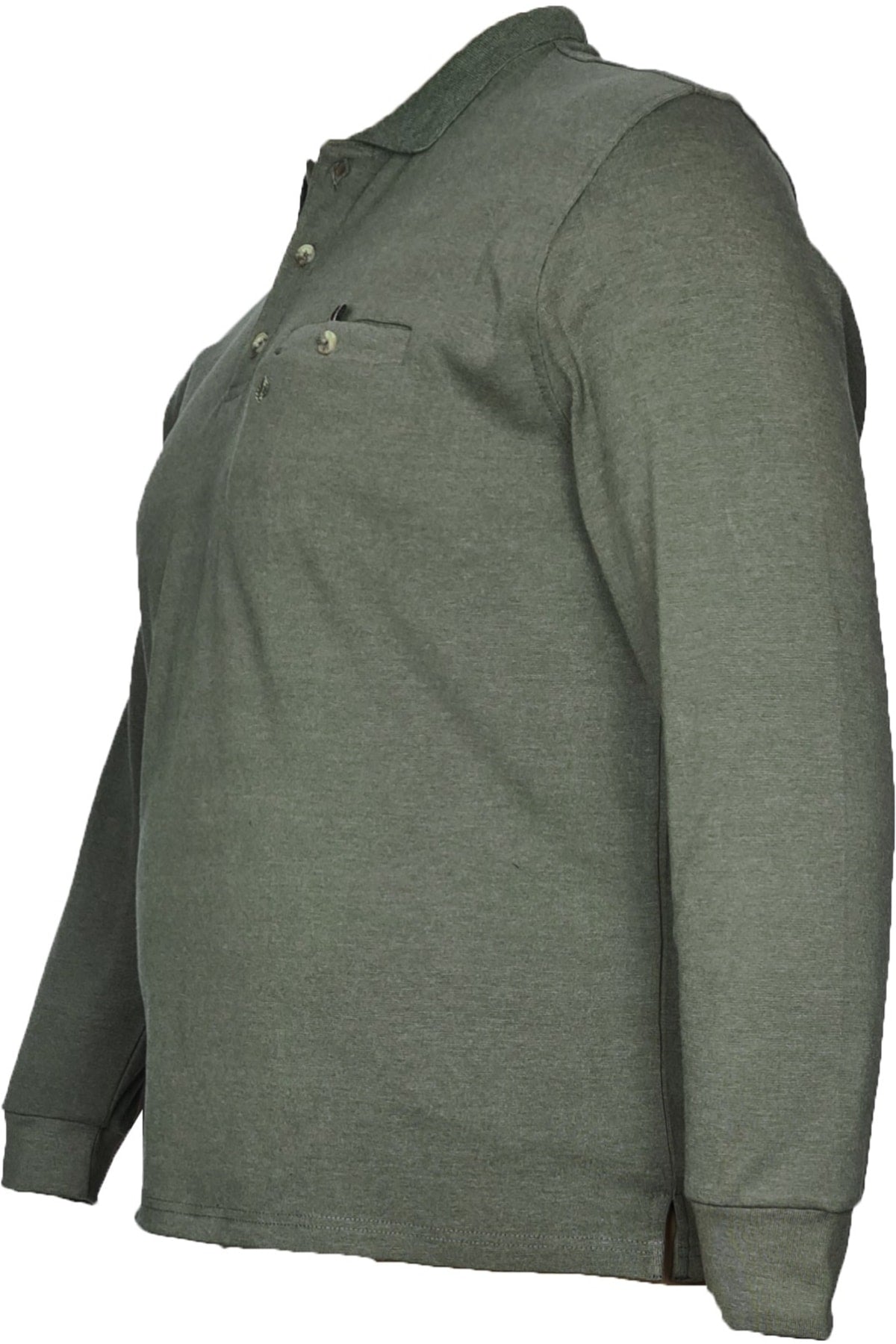 Büyük Beden Kışlık Polo Yaka Sweatshirt