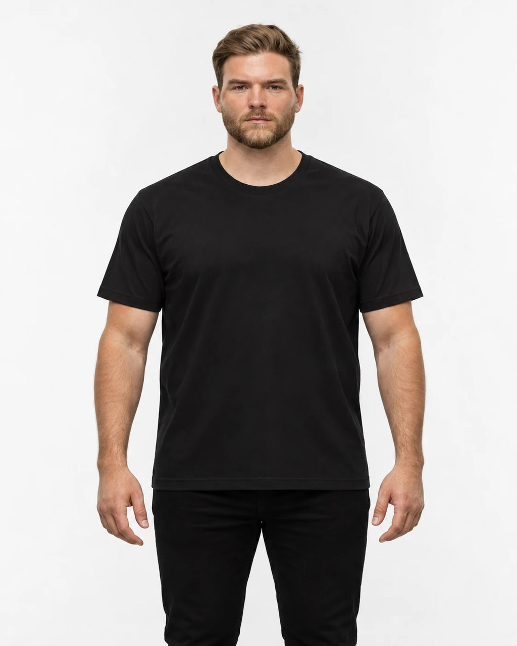Büyük Beden Likralı Bisiklet Yaka Tshirt